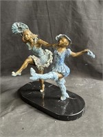 Cold-painted bronze dancers by Ione Citrin