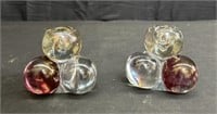 Vintage bubble glass candle holders