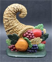 Cast Iron Cornucopia Bookend