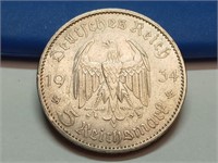 OF) 1934-A Germany Silver 5 Mark