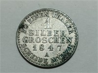 OF) 1847-A German States Silber Groschen Silver