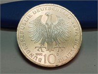 OF) UNC 1992-D Germany Silver 10 Mark