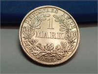 OF) UNC 1915-A Germany Silver 1 Mark