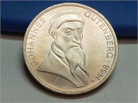 OF) AU/UNC 1968-G Germany Silver 5 Mark