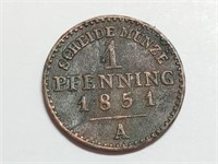 OF) Nice 1851-A Pfennig Lippe-Detmold