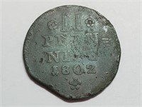 OF) 1802 Copper 2 Pfennig