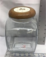 F12) GLASS COOKIE JAR, NO DAMAGE