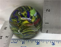 F12) VINTAGE HAND BLOWN SWIRLED PAPERWEIGHT,