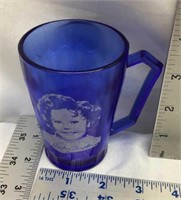 F12) VINTAGE SHIRLEY TEMPLE COBALT BLUE CUP,