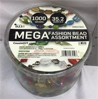 F11) MEGA FASHION BEAD ASSORTMENT, OVER 1/2 FULL