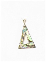 .925 Silver Abalone Pendant   C