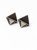 .925 Silver Onyx Earrings  R