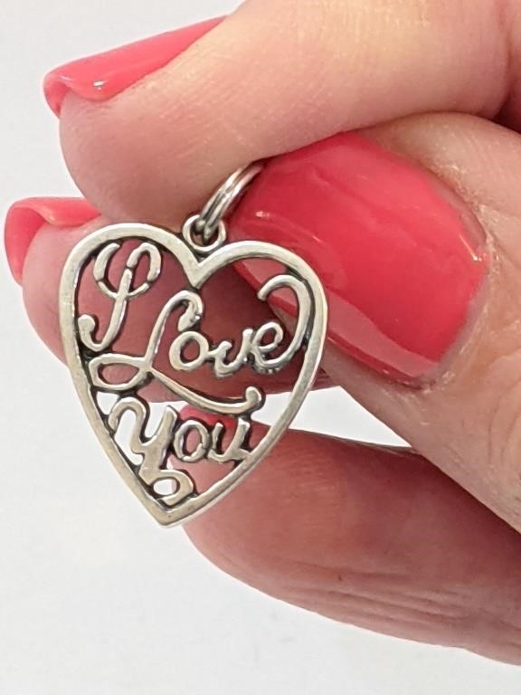 .925 Silver "I Love You" Pendant    H