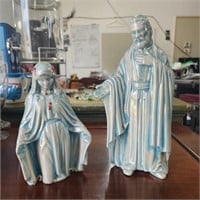 Blue Ceramic Joeseph and Mary