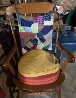 Wooden Rocking Chair w\Pillow and Cover