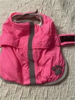 F7) Pink medium dog jacket-like new