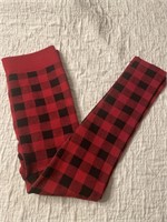 F7)Red and black checkered leggings -like new size