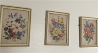Vintage floral print set of 3