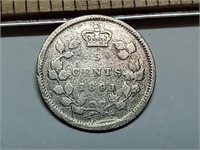 OF) 1891 Canada silver five cents