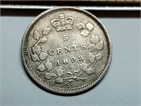 OF) 1893 Canada silver 5 cents