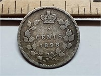 OF) 1898 Canada silver five cents
