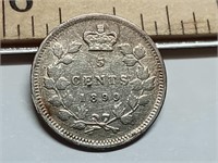 OF) 1899 Canada silver five cents