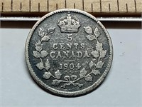 OF) 1904 Canada silver five cents