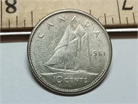 OF) 1961 Canada silver 10 cents