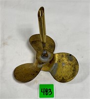 Vtg Solid Brass Propeller Swiveled Pen Holder