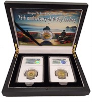 RGS MS 65 2019 D-Day $2 Two Coin Toonie Set in Box
