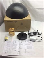 F10) METAL PENDANT LIGHT FIXTURE, NEW IN BOX,