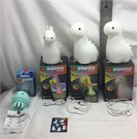 F10) FOUR NEW GLOBE SQUISH TAP NIGHT LIGHTS