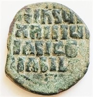 Medieval coin 11th AD "Jesus Christ-King of Kings"