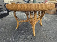 Michael Carlson of Melrose 1989 wicker table