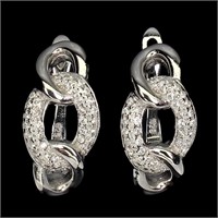 AAA White Round Simulated Cz 925 Sterling Silver J
