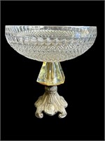 Vintage footed crystal centerpiece bowl