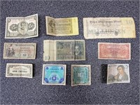 Foreign Currency & Military Certificate 10 cent,