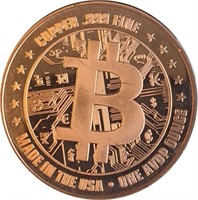 .999 Copper 1 AVDP Ounce Bitcoin Digital Currency