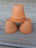 F1) (3) Terra Cotta Pots, 2", Used