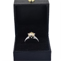 APPR $3550 Moissanite Ring 2.2 Ct 925 Silver