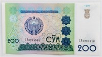 1997 Uzbekistan 200 SUM banknote UNC.