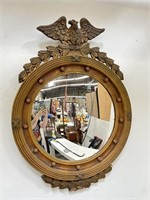 Antique Federal gilt wood convex wall mirror