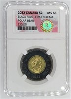 2022 Canada $2 RGS MS 66 Black Ring First Release