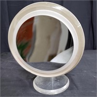 Mid century chrome and acrylic vanity mirror