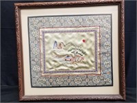 Framed Chinese embroidered panel