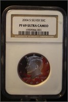 2004-S PF69 Certified Kennedy Silver Half Dollar