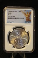 1985 MS66 Mexico 1 Onza Silver Coin