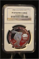 1983-S Olympics Certified Proof 69 Silver Dollar