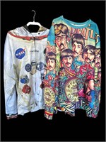 Pair of Beatles & NASA sweaters