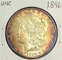 1896 USA Morgan Silver Dollar Rainbow Toning